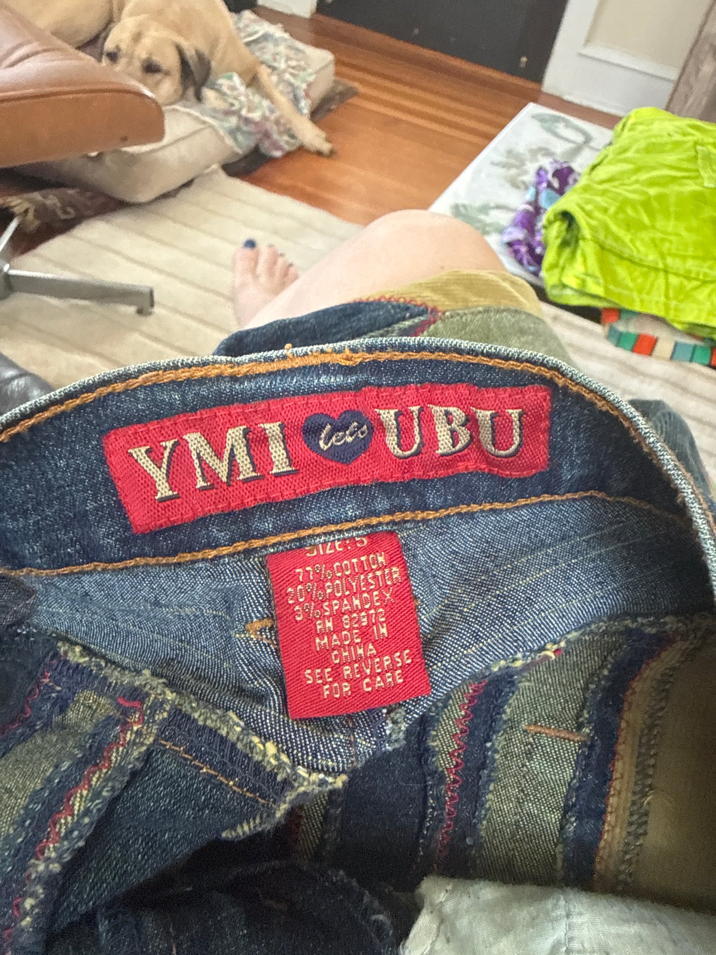 Y2K Striped Low Rise Denim Pants Marked Size 5