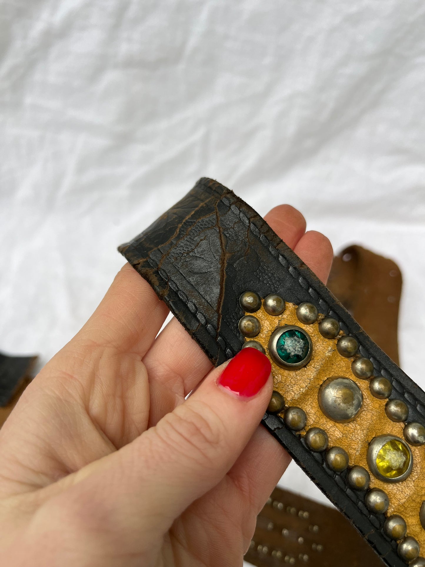 1950s Studded and Jeweled Western Belt 34”-39”