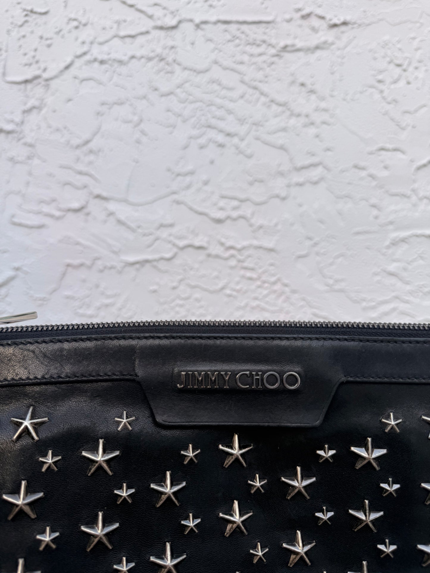 Jimmy Choo Leather Star Studded Clutch