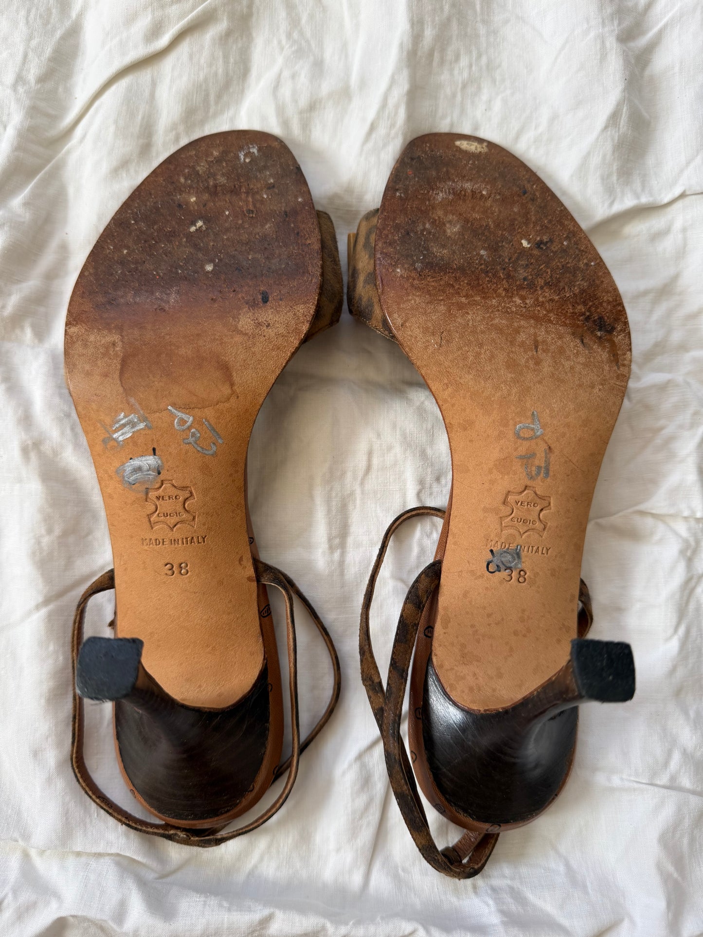 Vintage Manolo Blahnik Cheetah Print Stiletto Heels 38