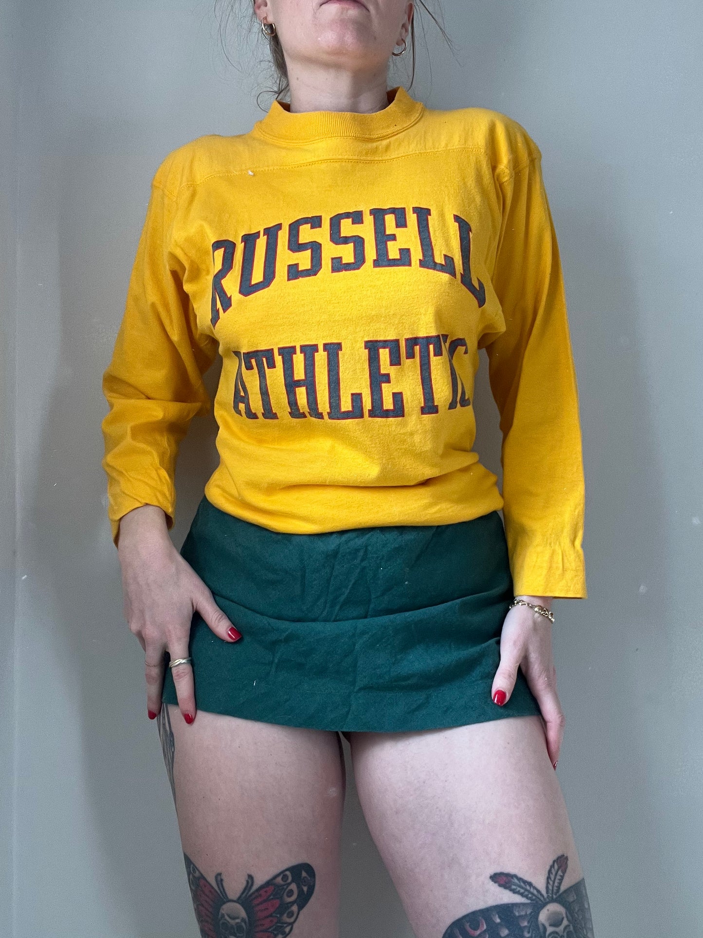 Vintage Yellow Varsity Russell Rugby
