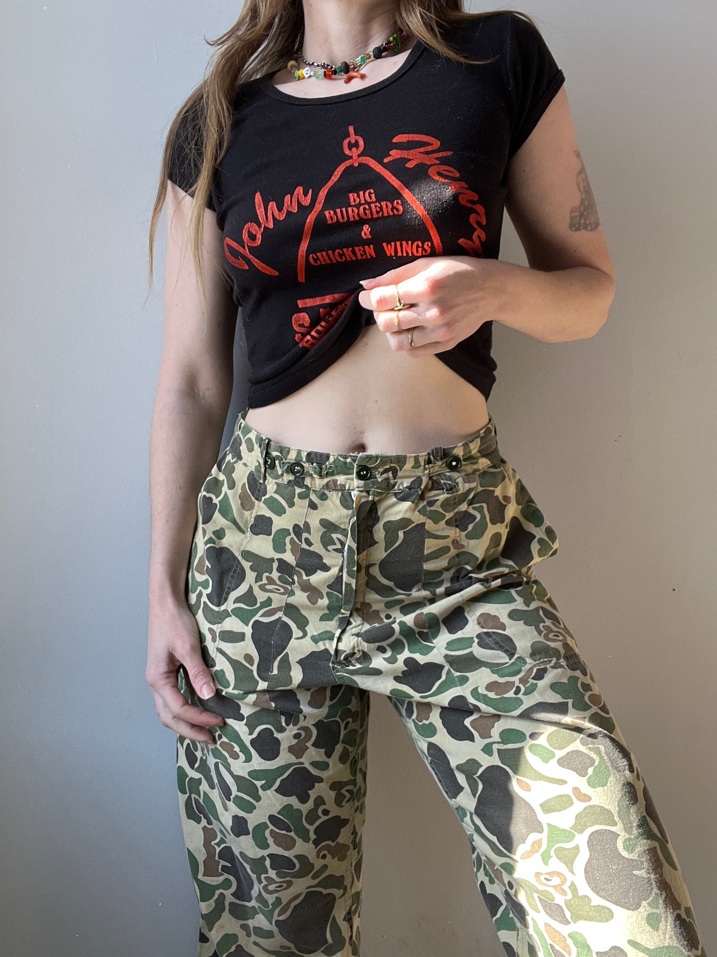 1980s Cotton Camo Pants 28" - 32"