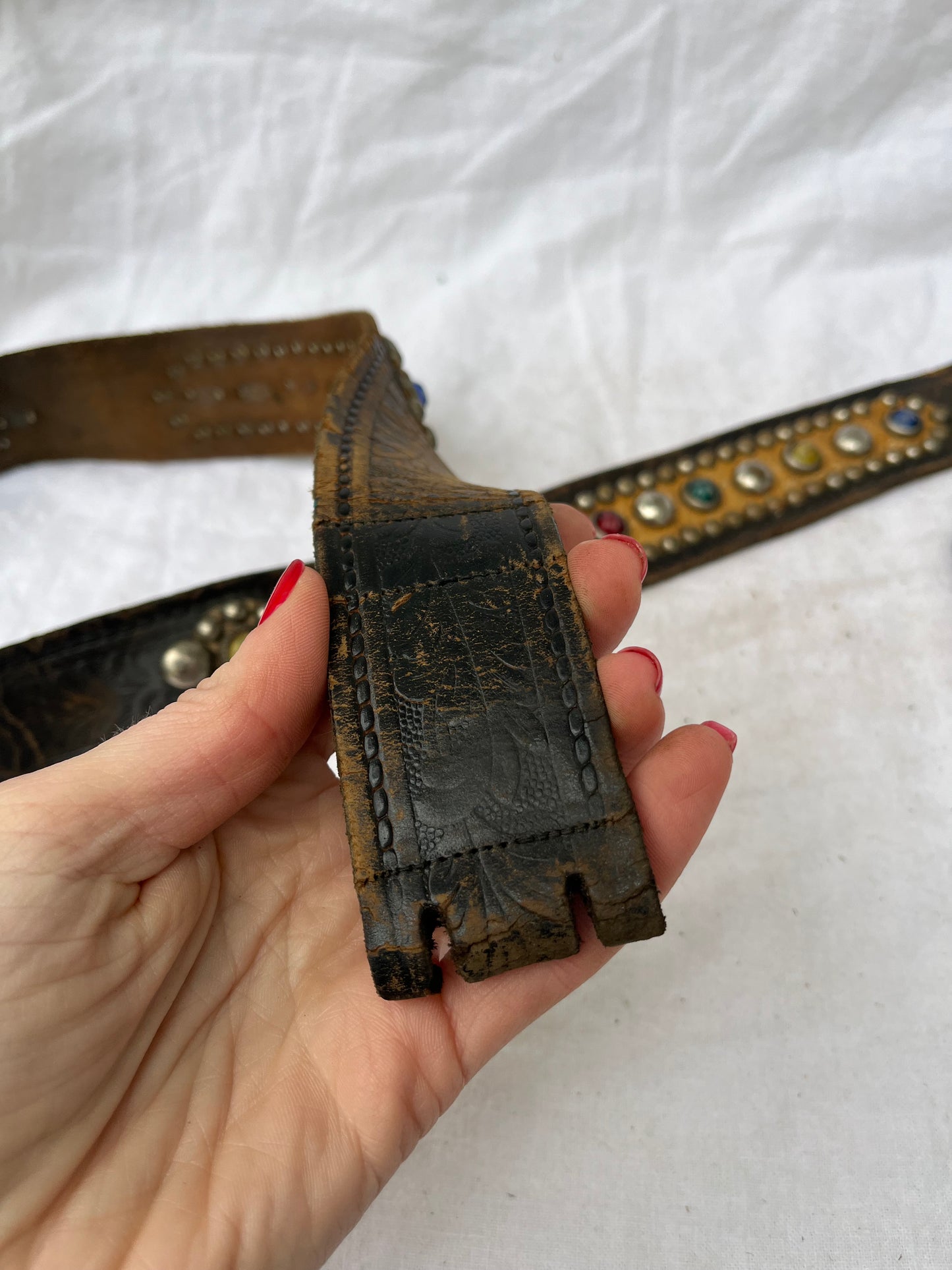 1950s Studded and Jeweled Western Belt 34”-39”