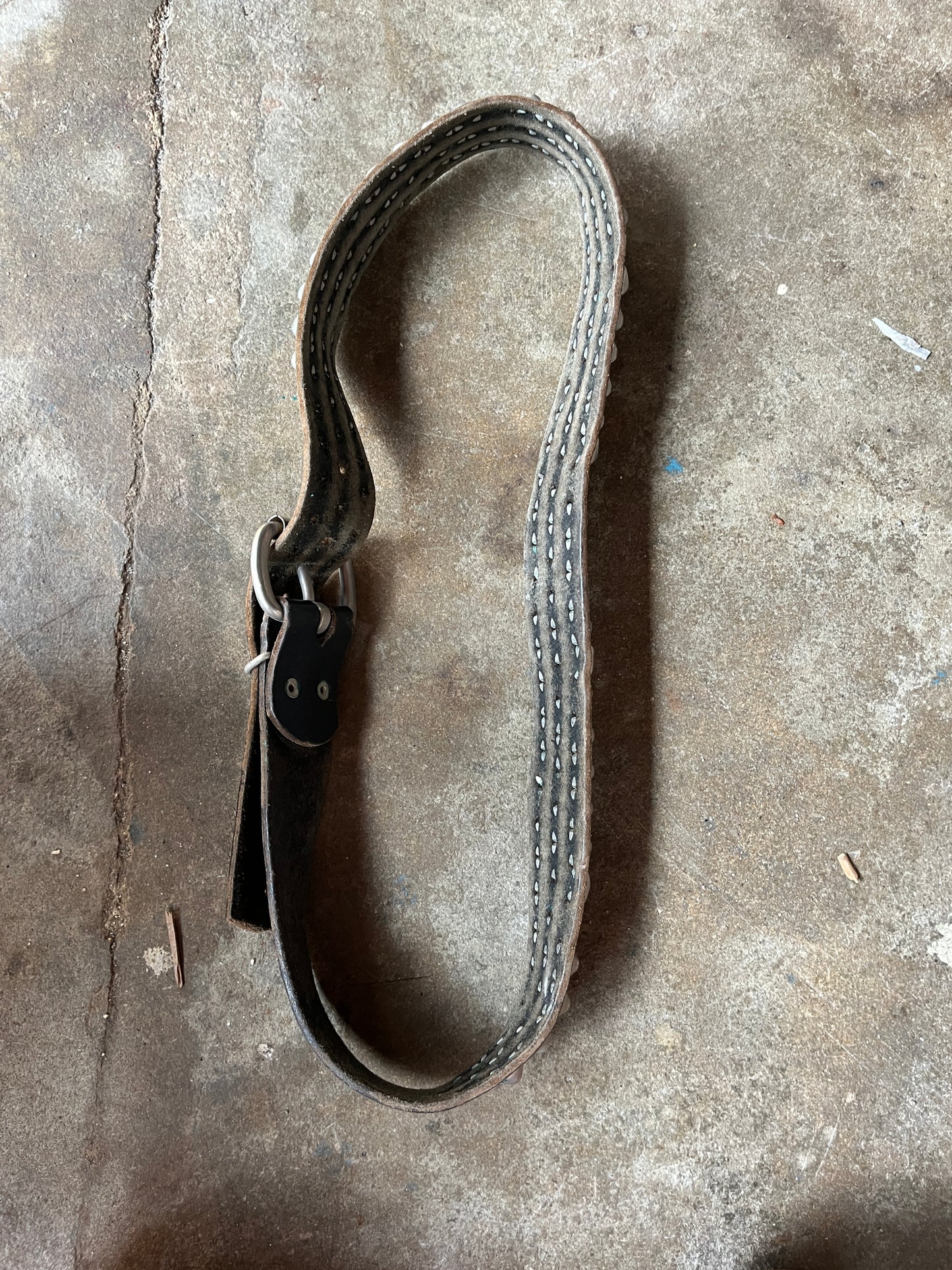 Vintage Leather Punk Studded Black Belt