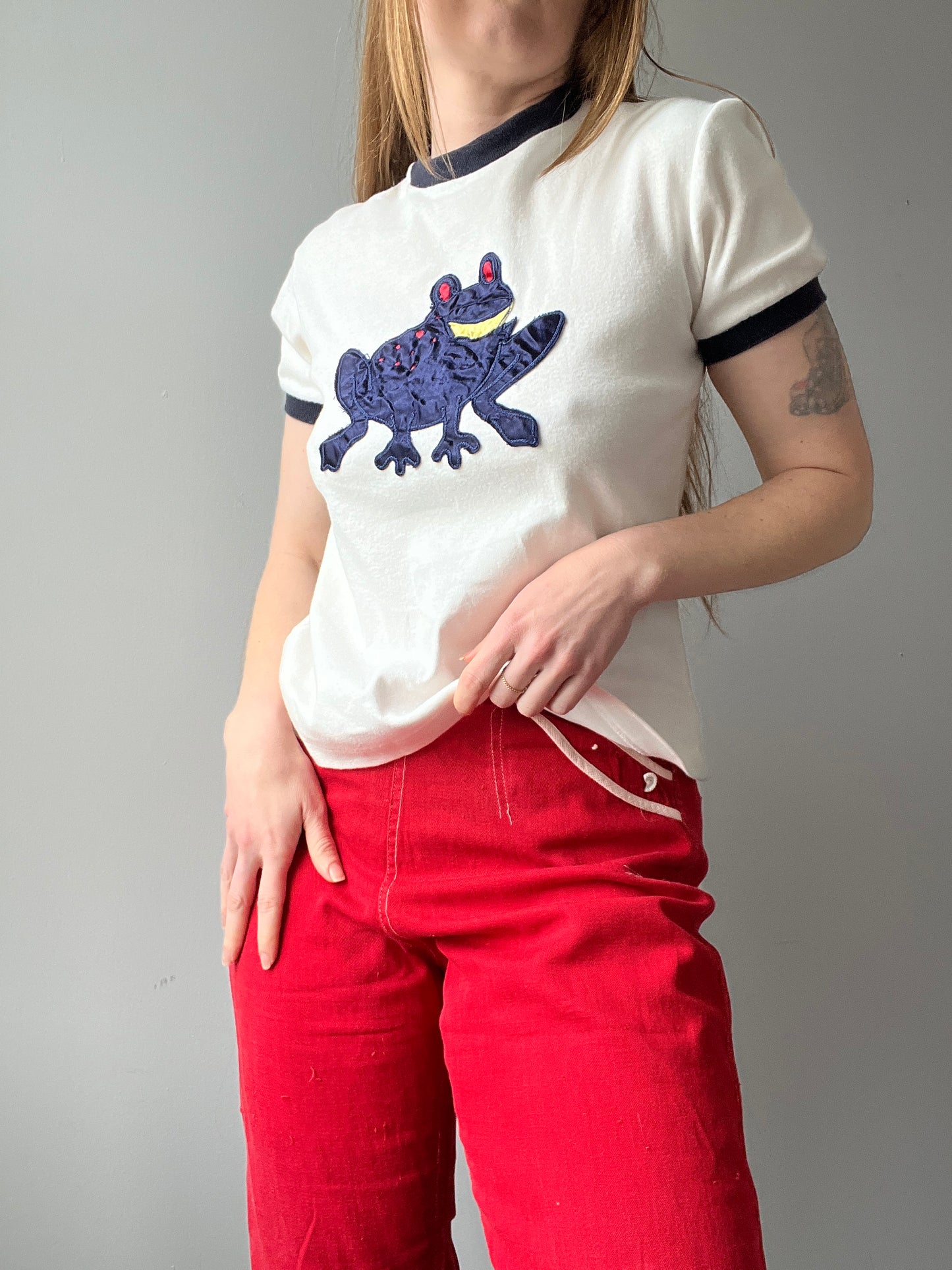 1970s Frog Ringer T Shirt S/M