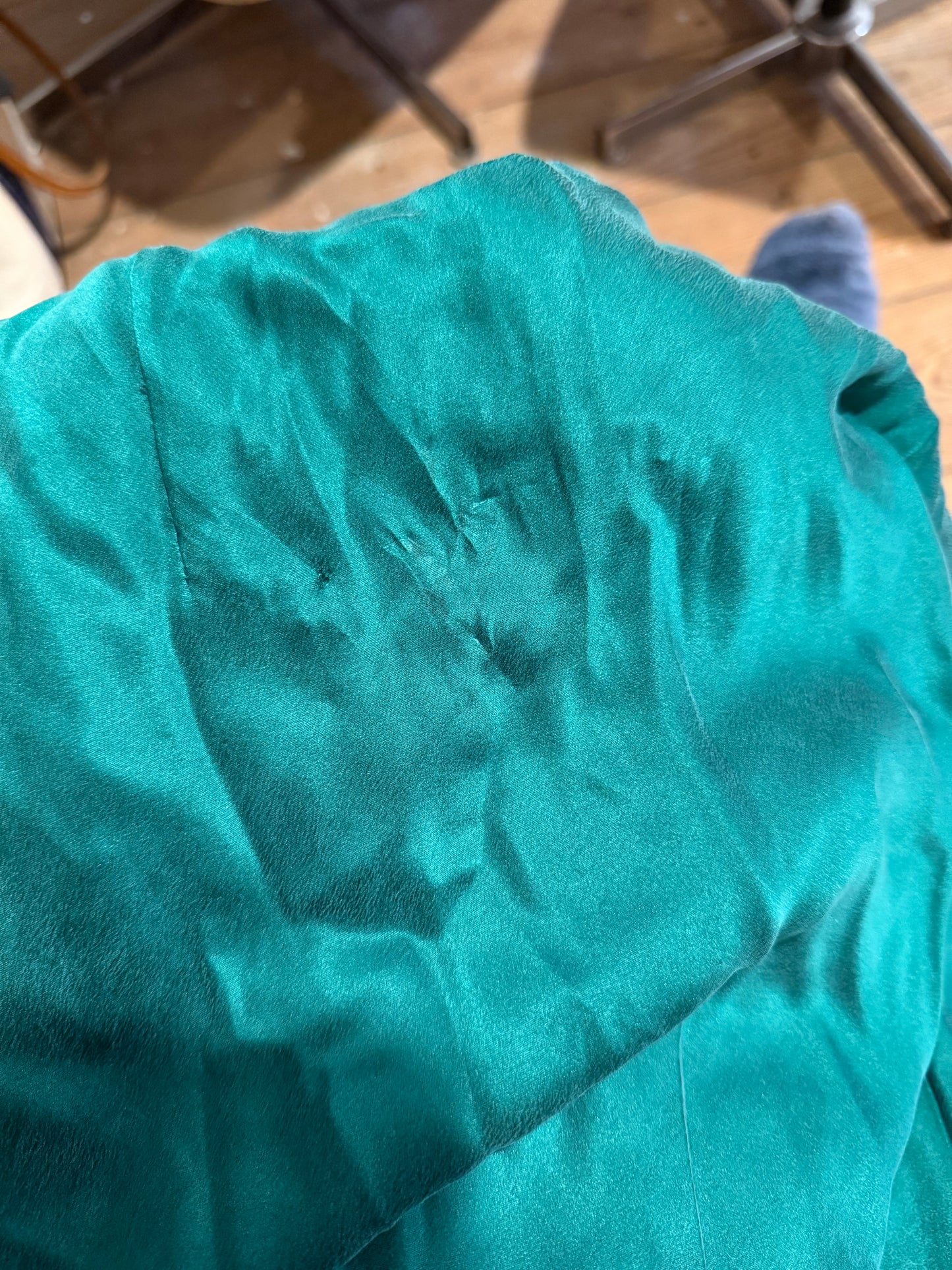 1940s Emerald Green Silk Slip