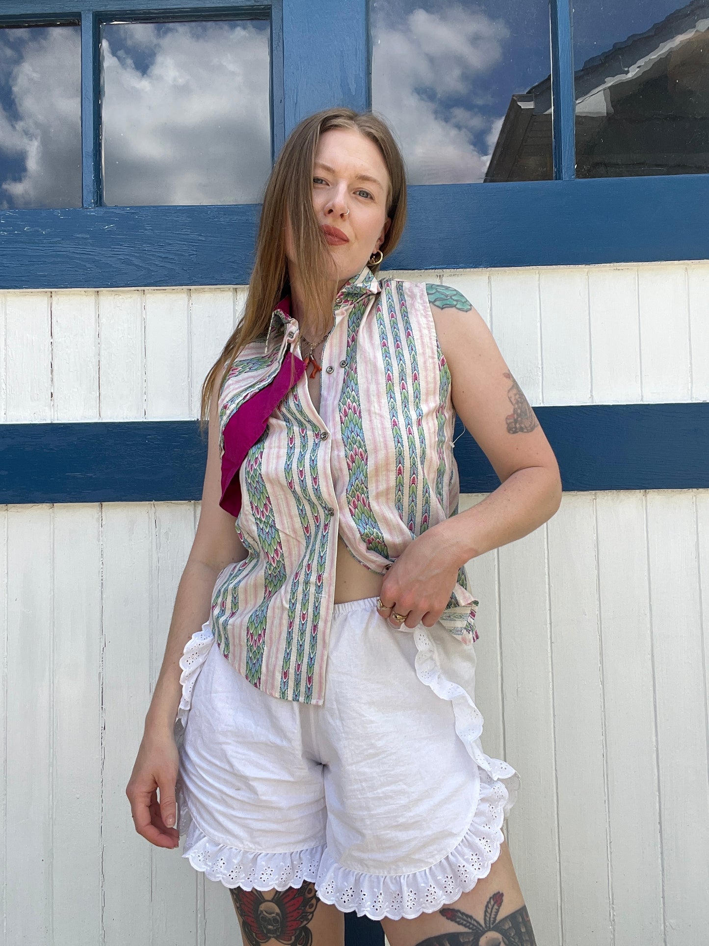 Vintage 1980s Short Sleeve Pink Western Wear Top