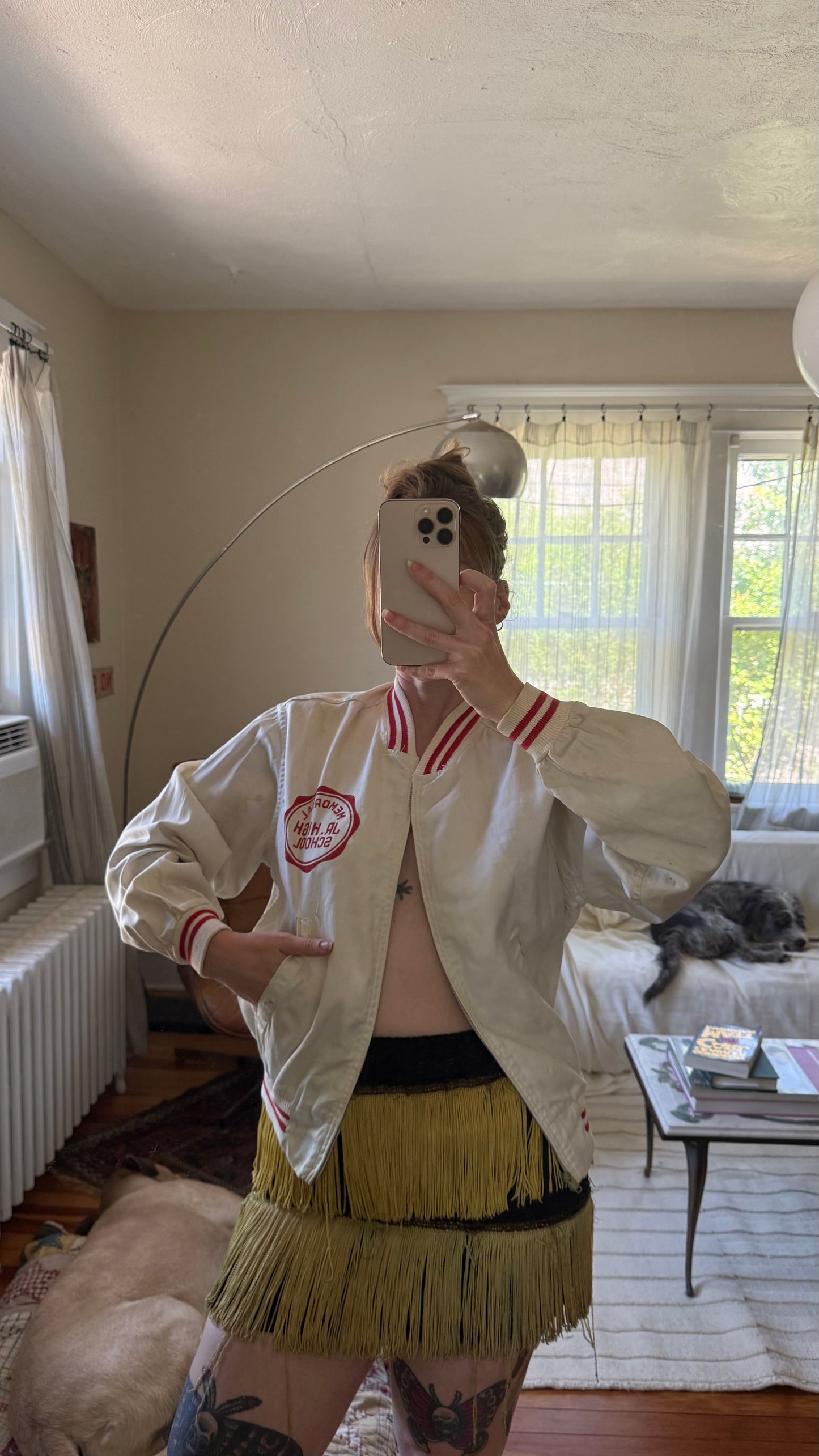 1960s Zip Up Light Weight Jr High School Jacket M