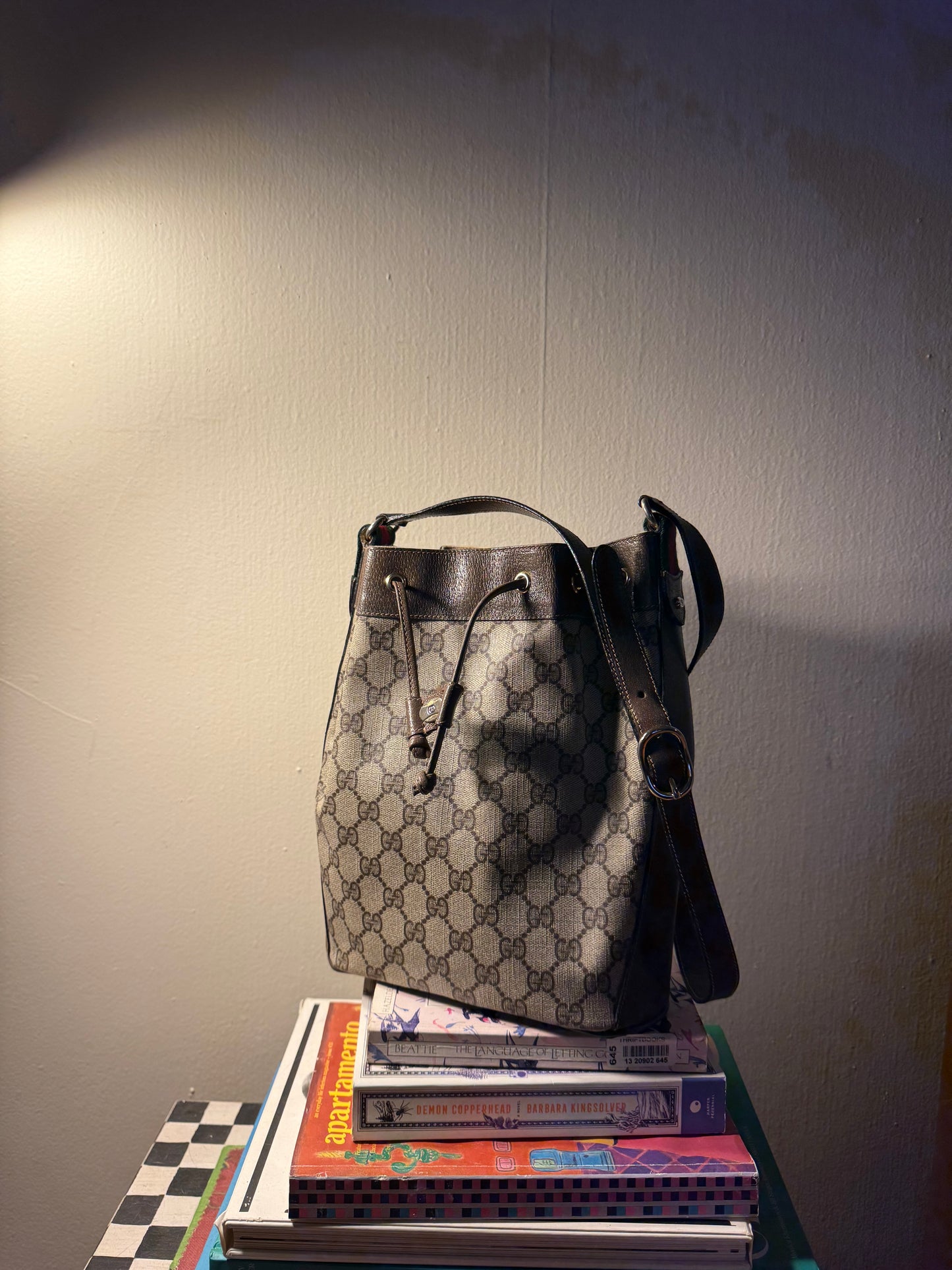 1980s Gucci GG Shoulder Bag
