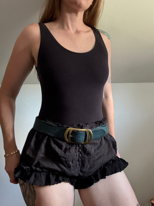 Vintage Turquoise Leather Belt