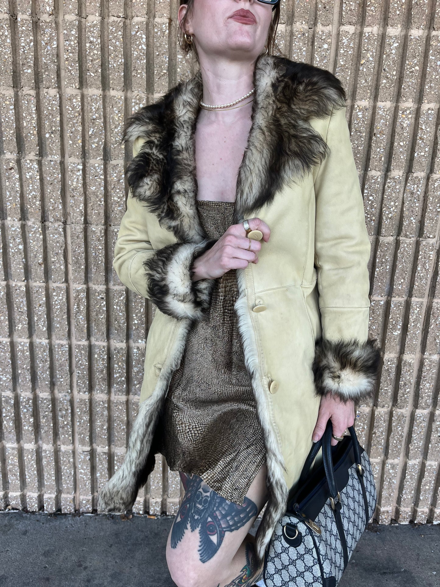 Vintage Suede and Shearling Coat