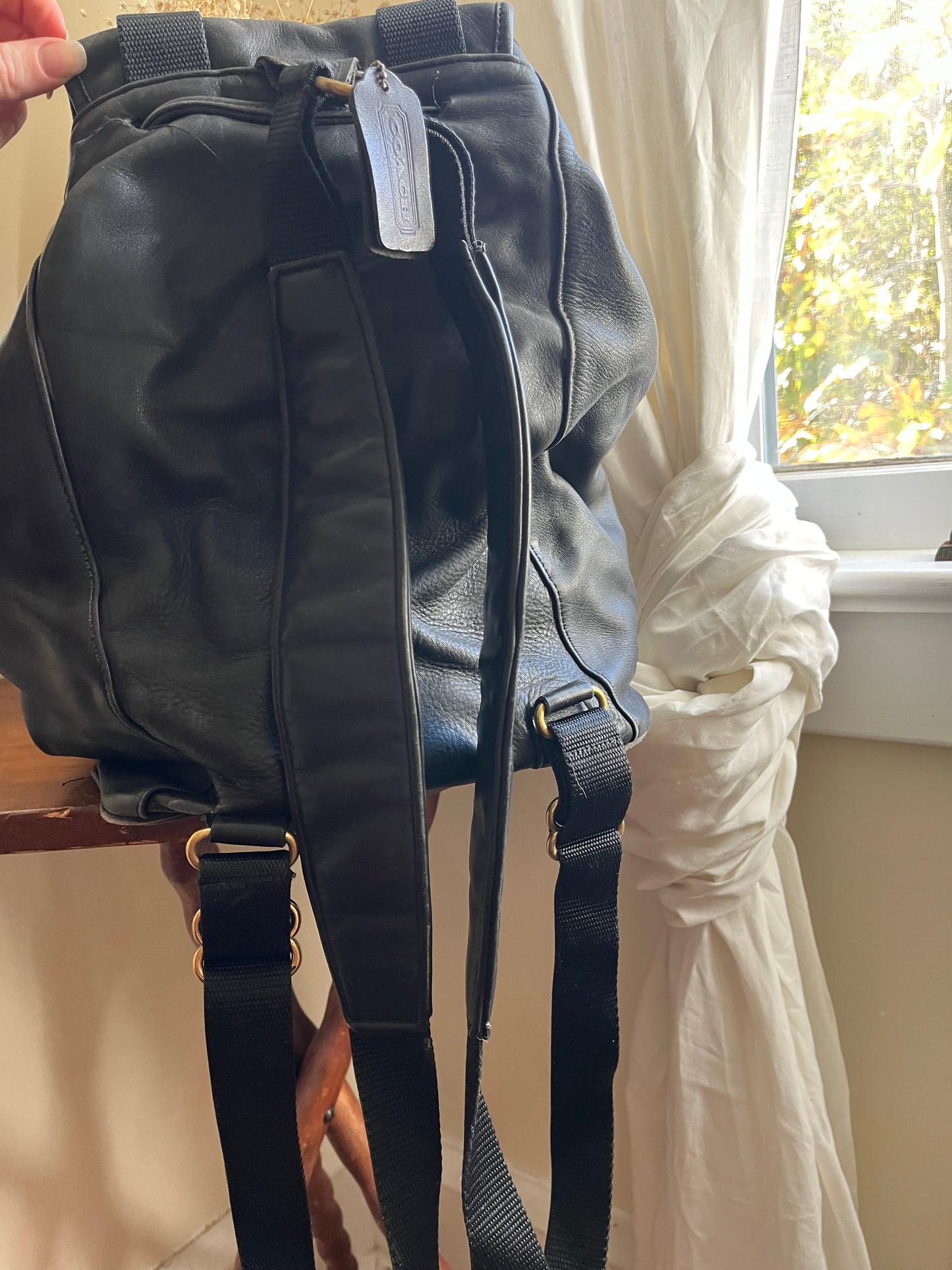 1990s Vintage Coach Backpack Black