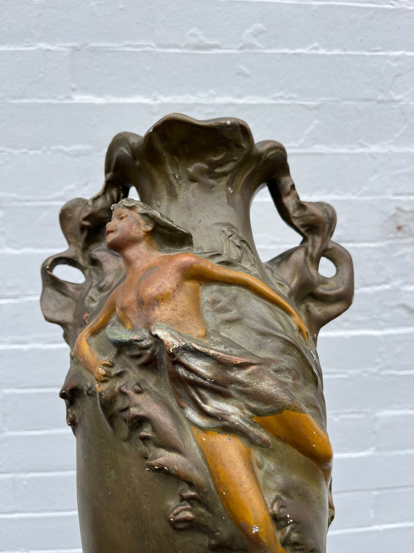 Art Nouveau Ceramic Figure Vase