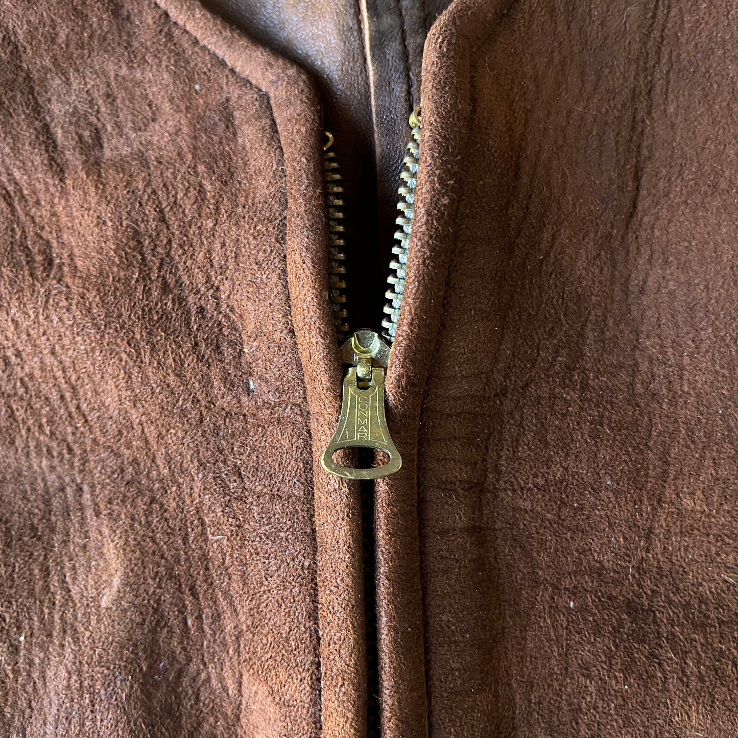 1930s 1940s Buckle Back Suede Zip Up Vest