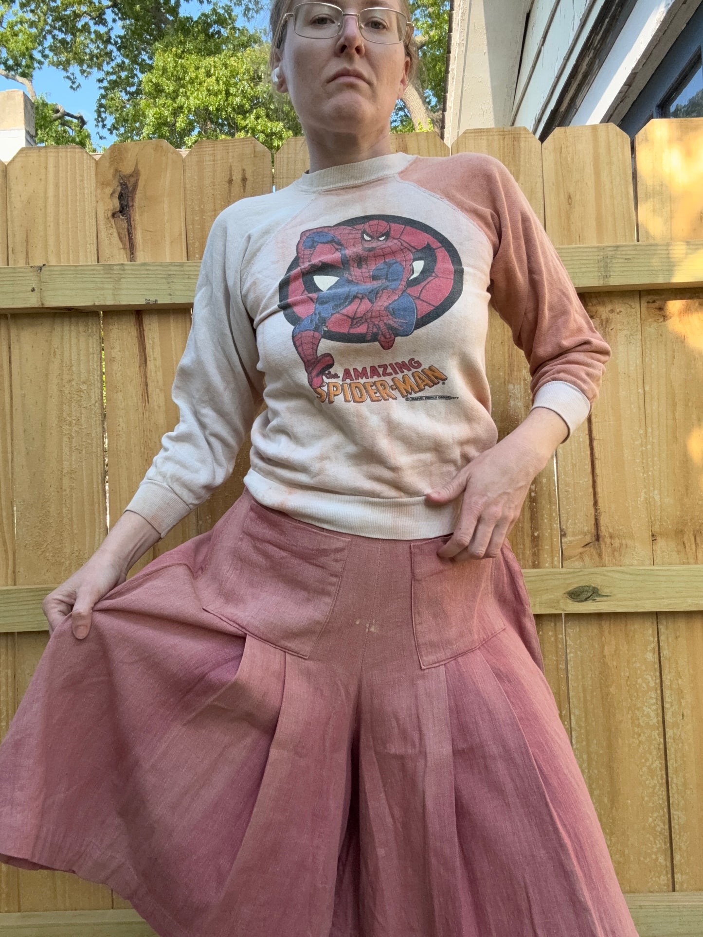 1930s/1940s Peachy Cotton Side Button Culottes