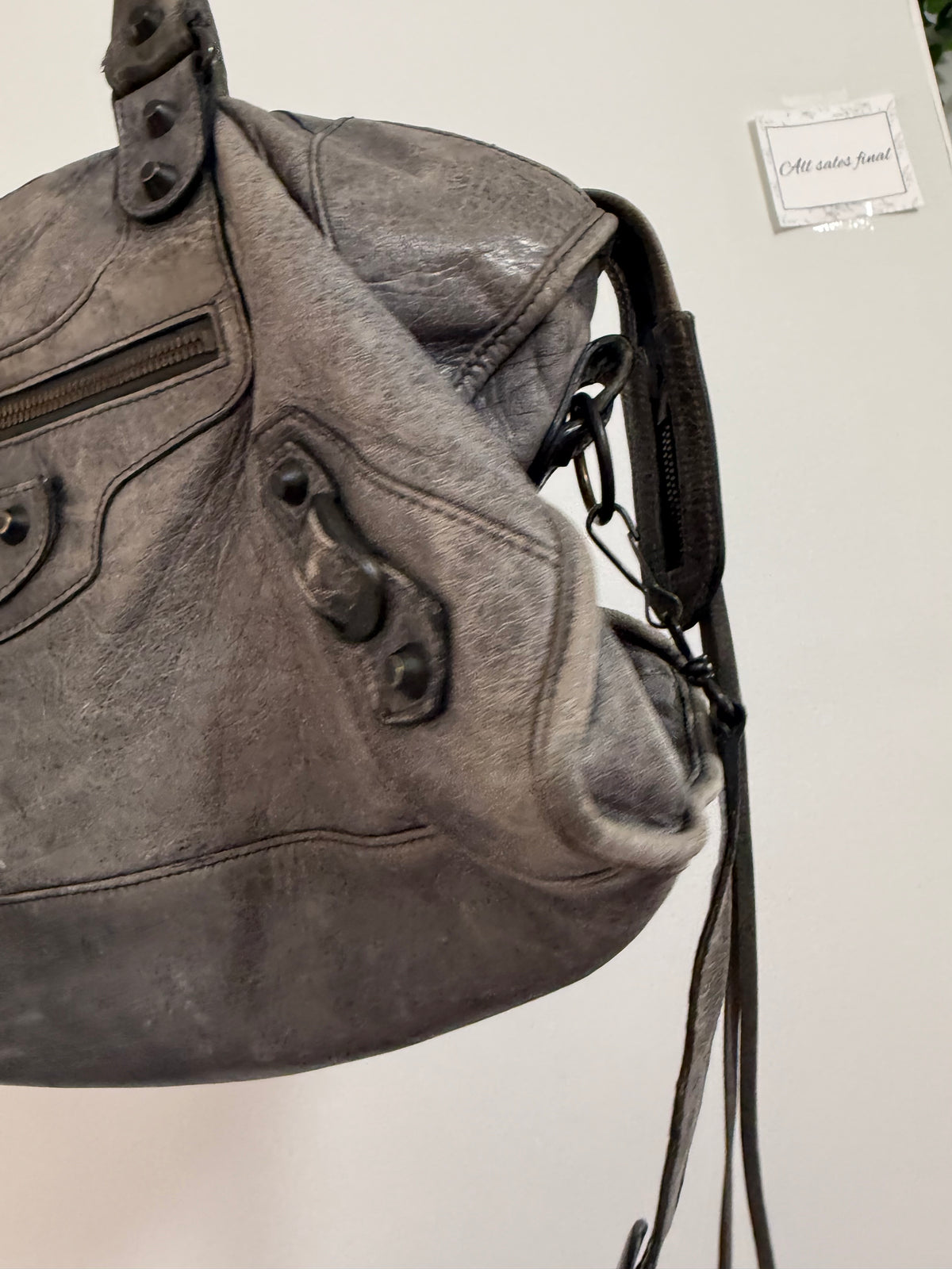 Vintage Dusty Blue Balenciaga City Bag