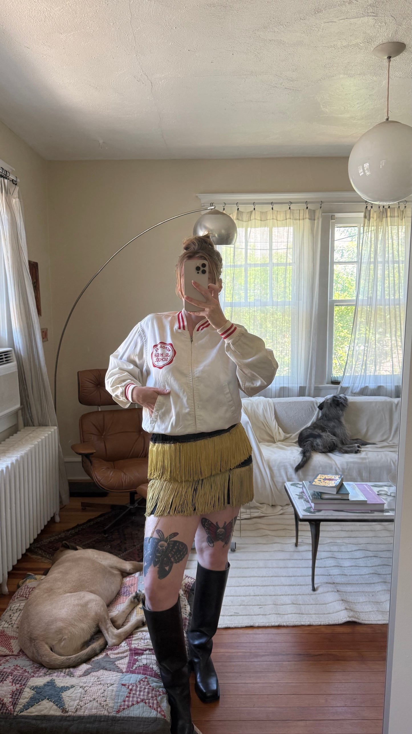 1960s Zip Up Light Weight Jr High School Jacket M