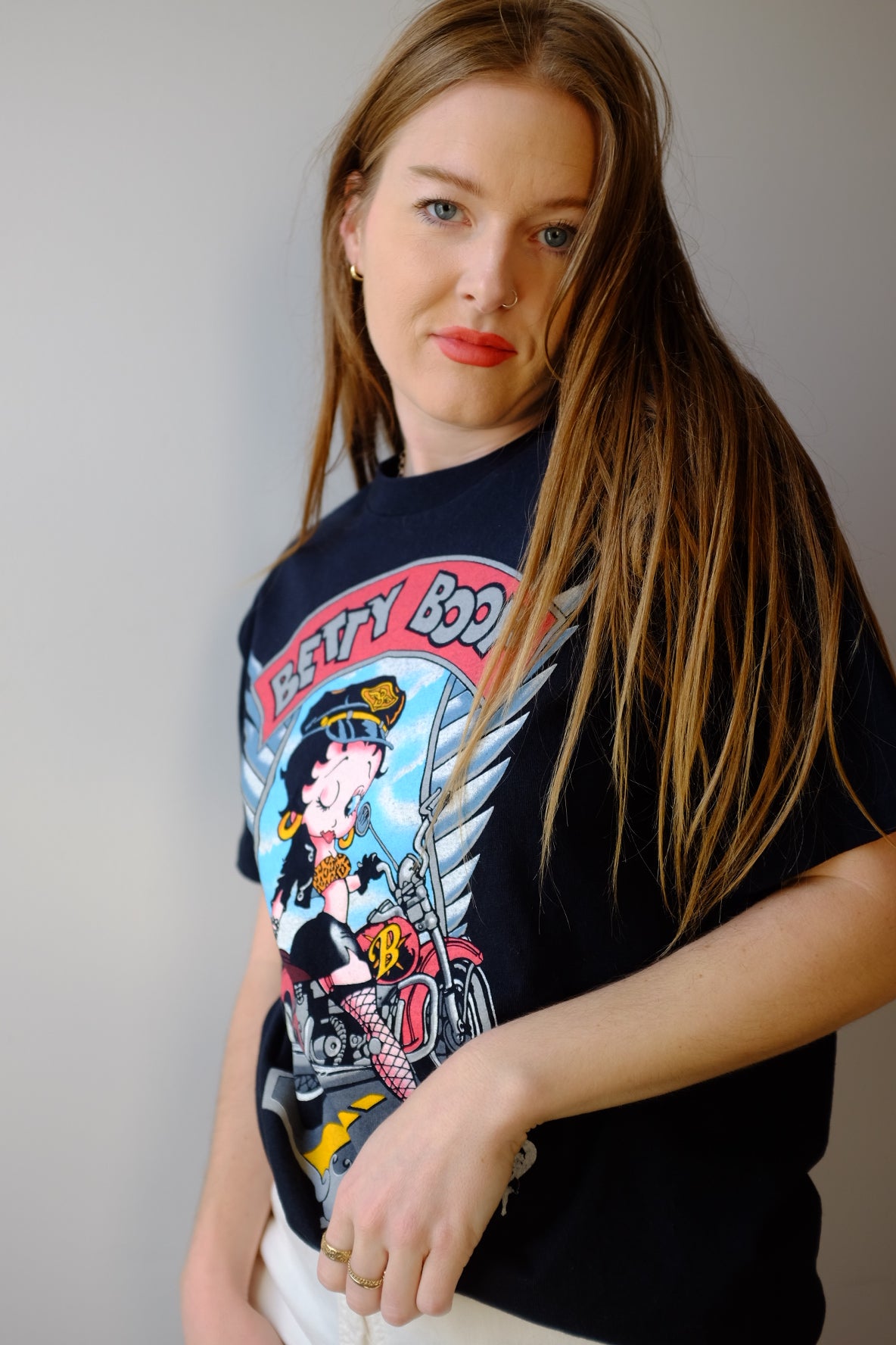 1980s Betty Boop Motorcycle Mama Tee M