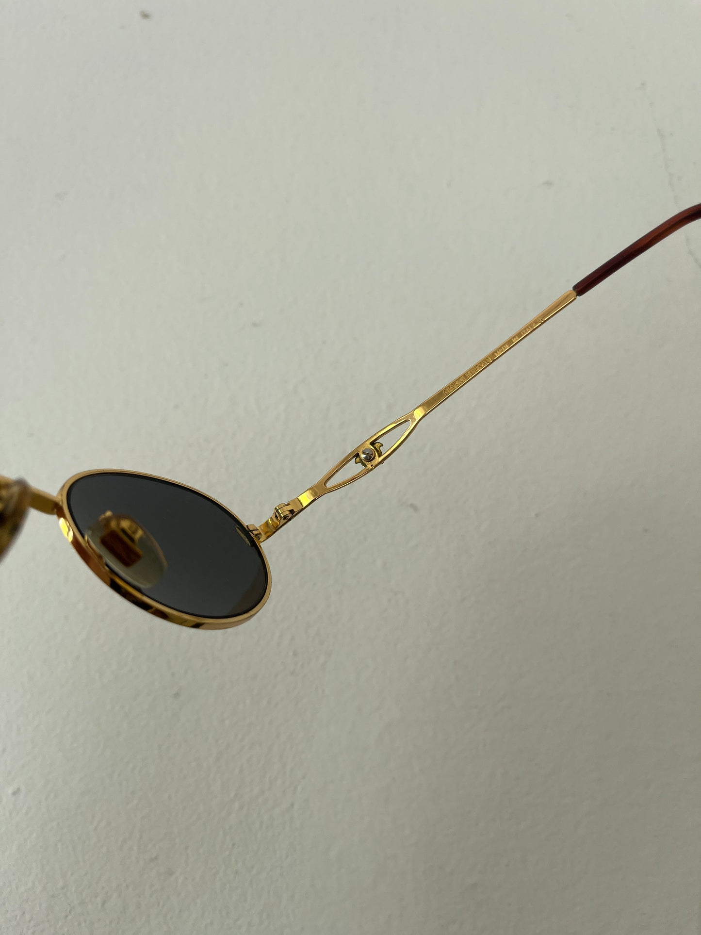 Vintage Versace Oval Sunglasses Gold
