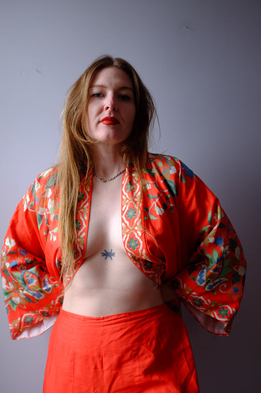 1970’s 100% Silk 2 Piece Kimono Set