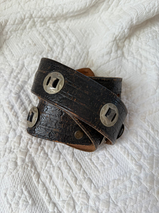 Vintage Leather Concho Belt