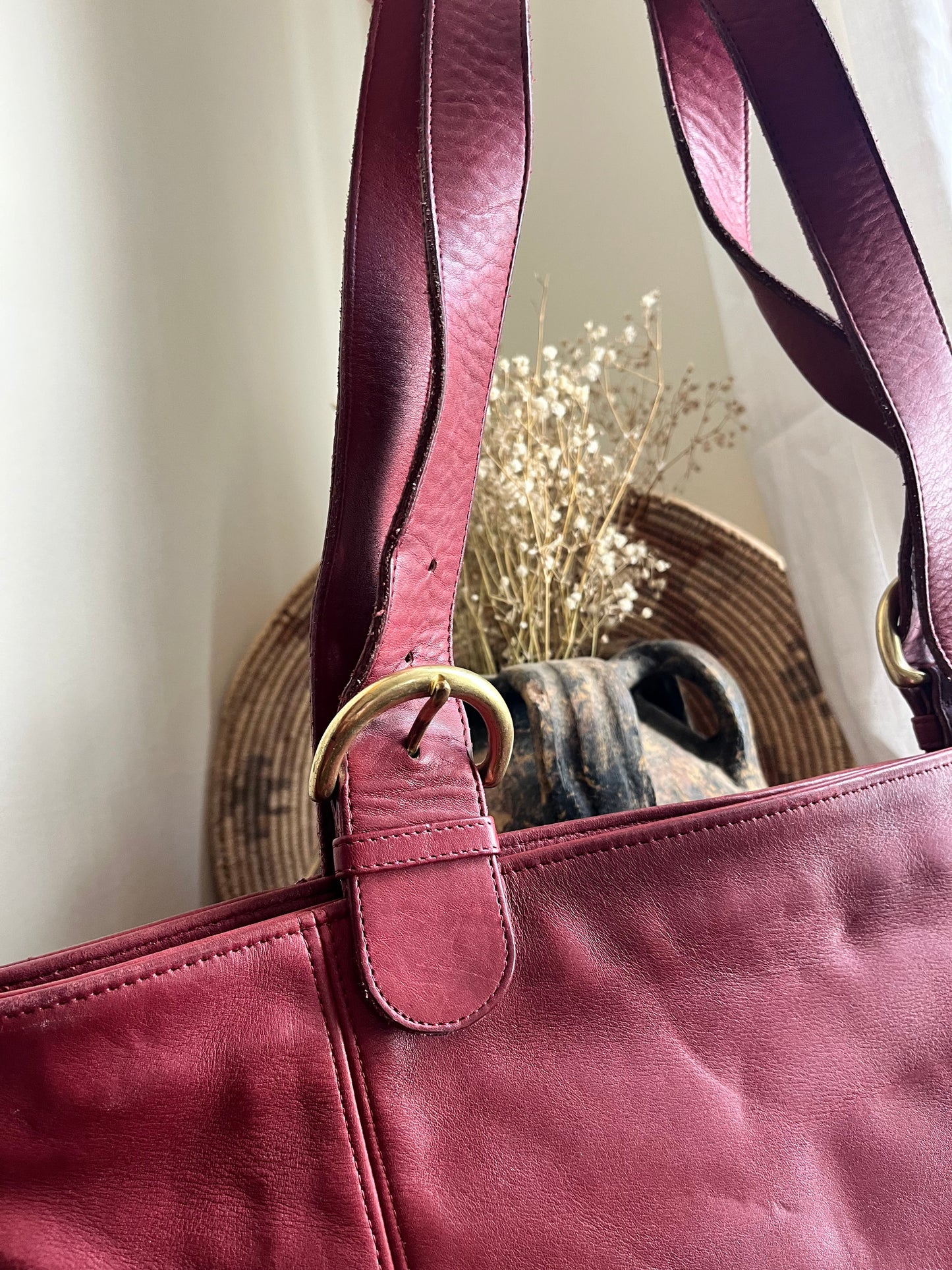 Vintage Red Coach Waverly Bag