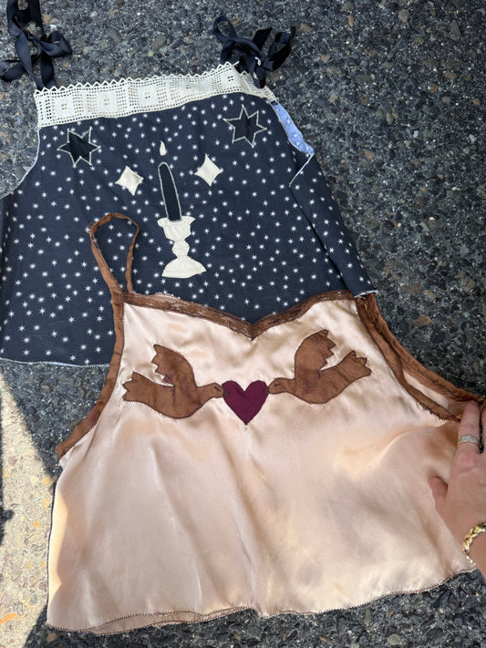 Silk Dove Appliqué Victorian Camisole
