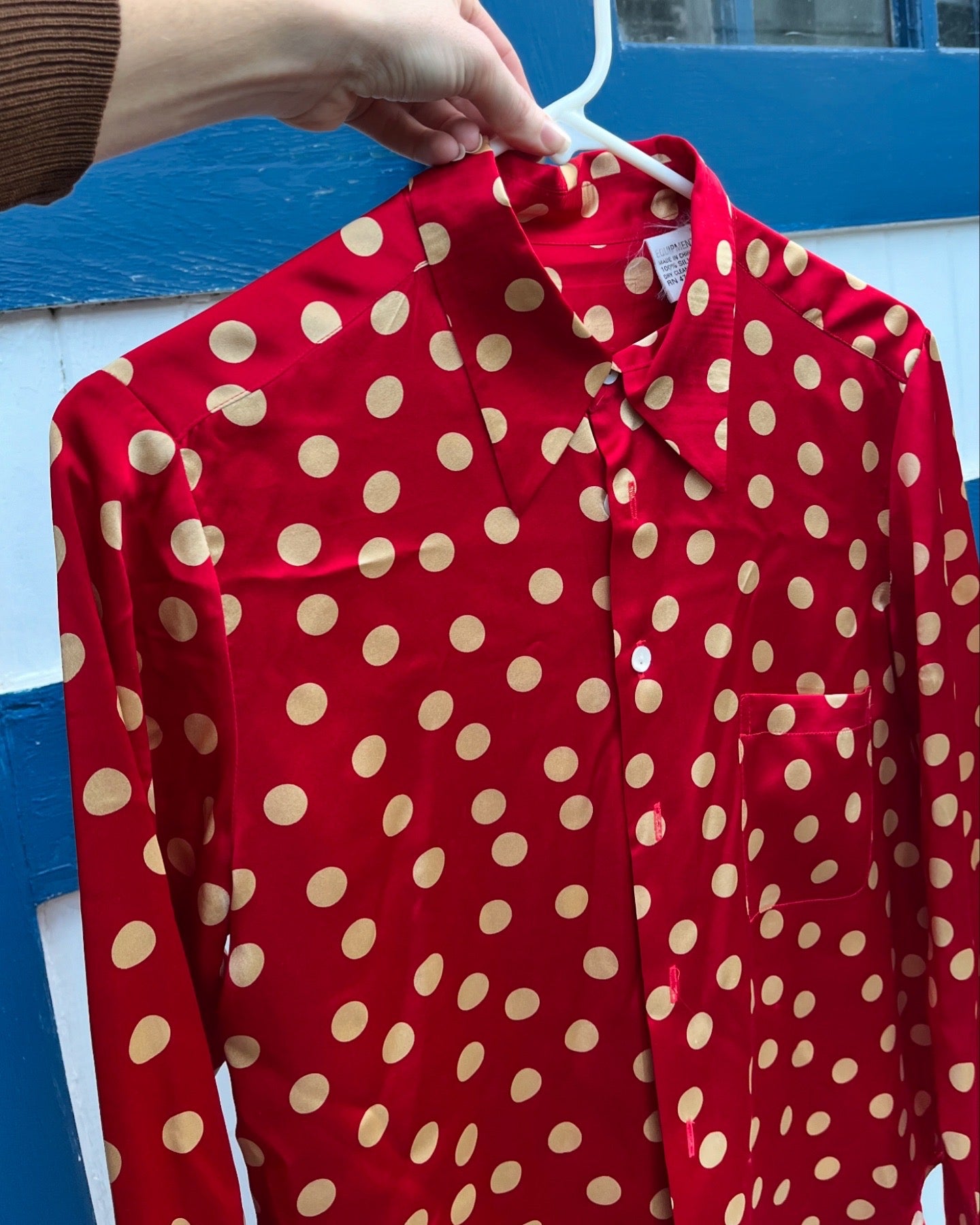 Vintage Silk Polkadot Blouse