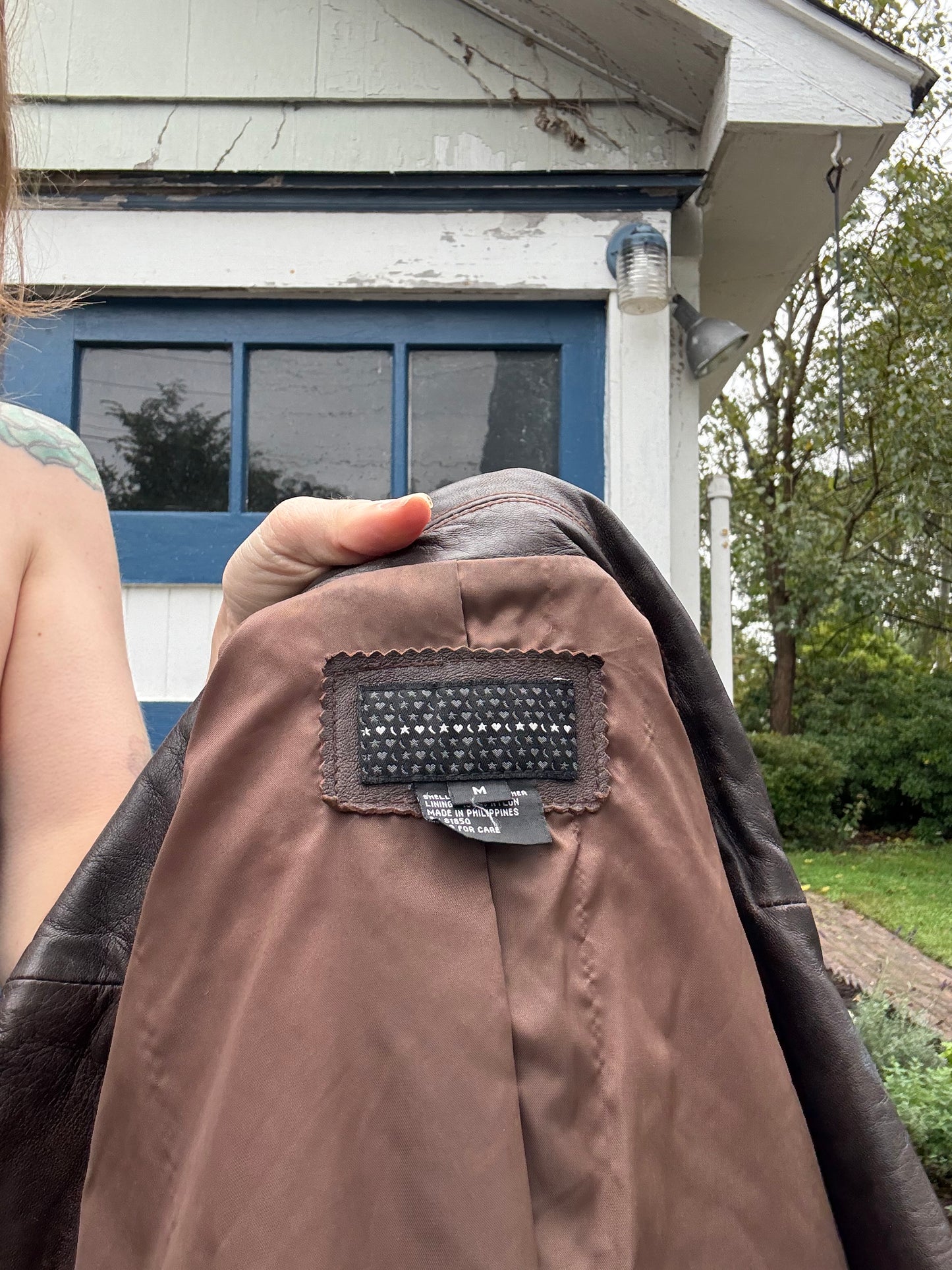 1990s Brown Leather Jacket M