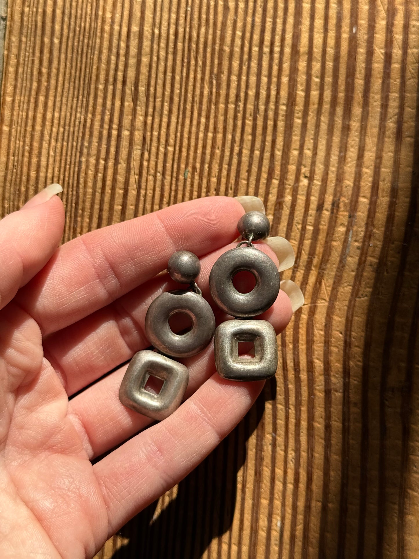 925 Silver 3 Tier Shape Earrings