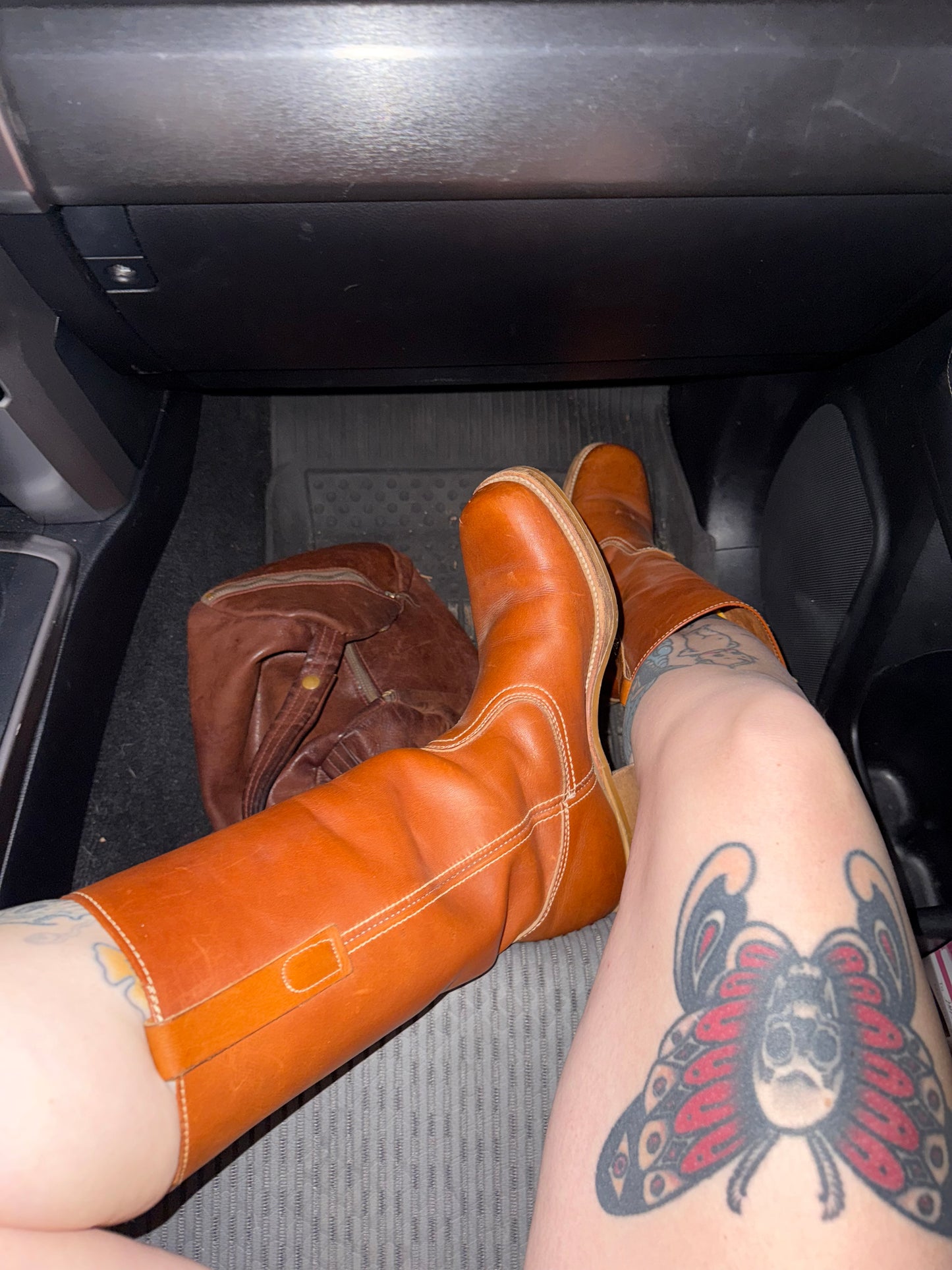 1970s Cognac Leather Campus Boots 8.5/9