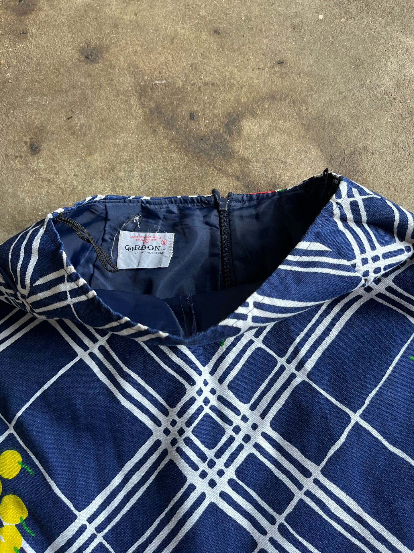 Plaid Fruit 1970s Skort 25”