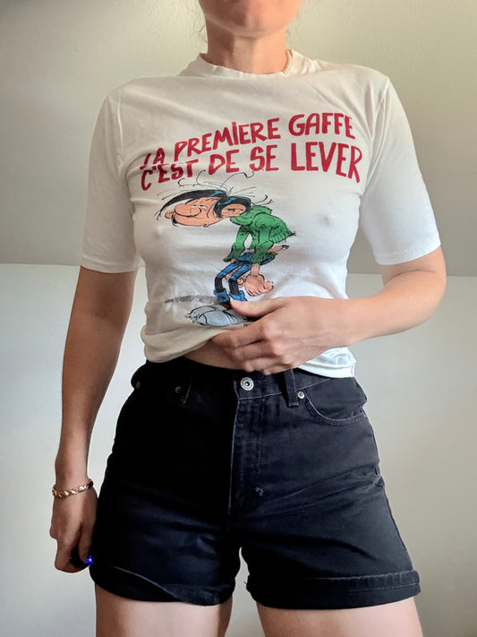 Gaston Lagaffe Comic Strip Tee 1970s S/M