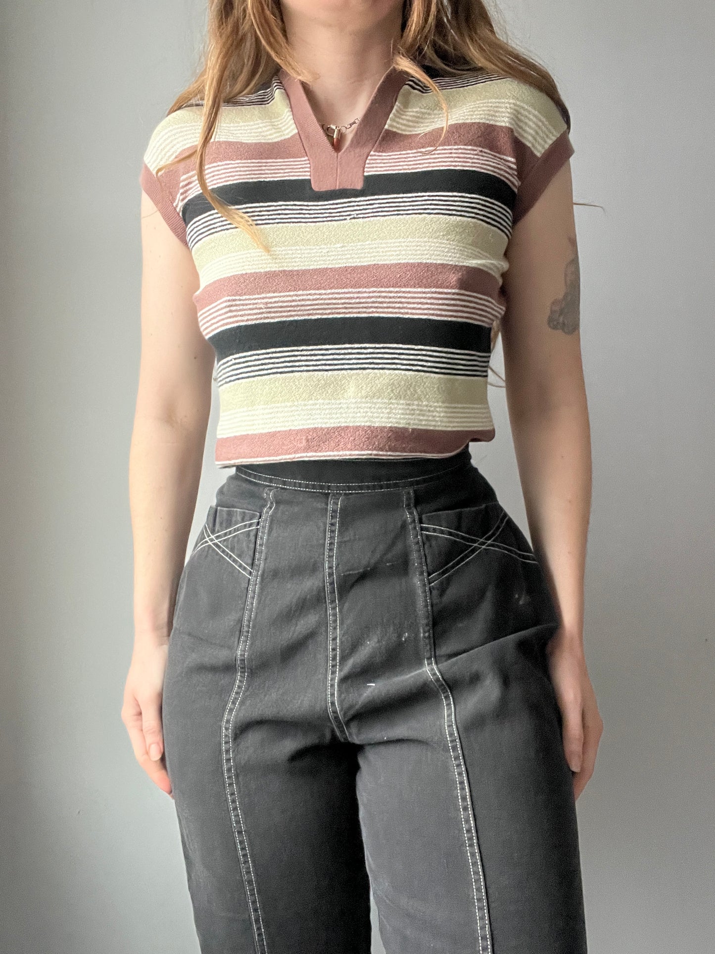 1940s/1950s Jantzen Striped Top S