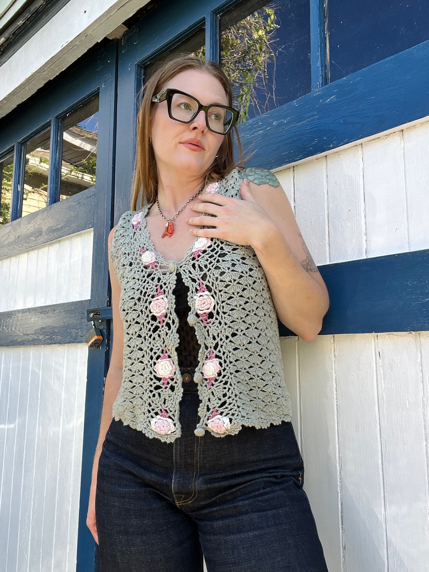 1990s Floral Vest