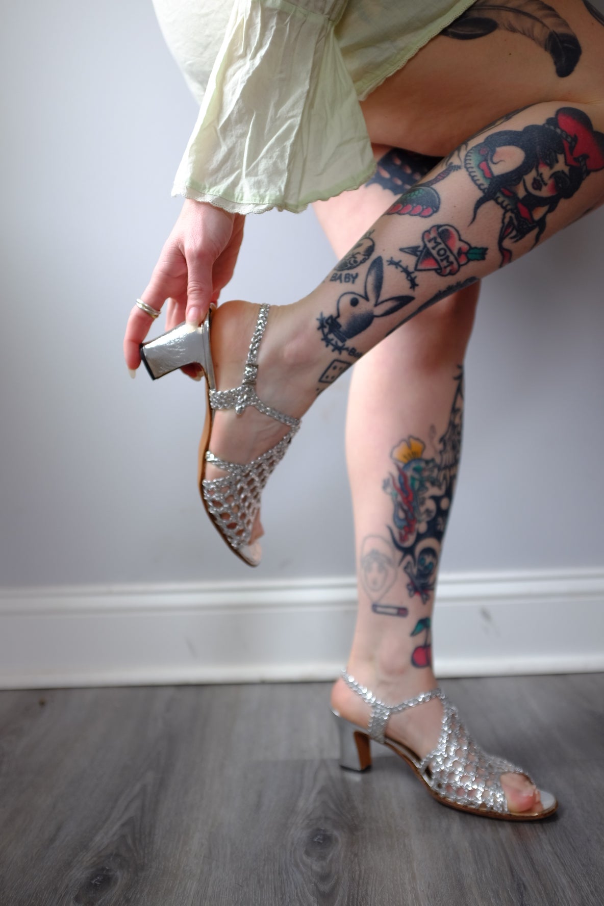 1960’s Silver Woven Metallic Heels 7