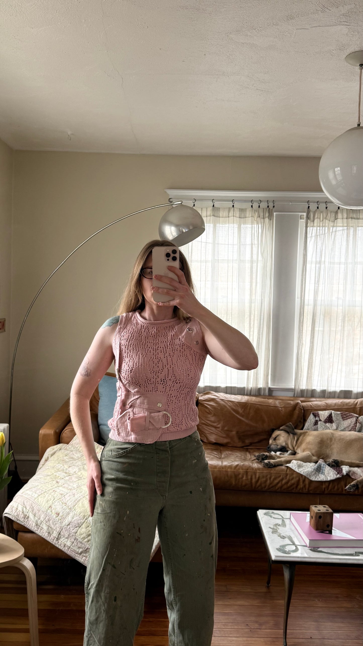 Y2K Cotton Knit Top with Pocket