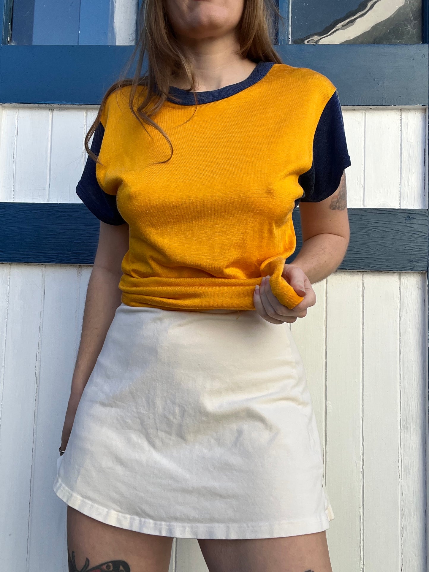 1960s 1970s Yellow & Blue Jersey M