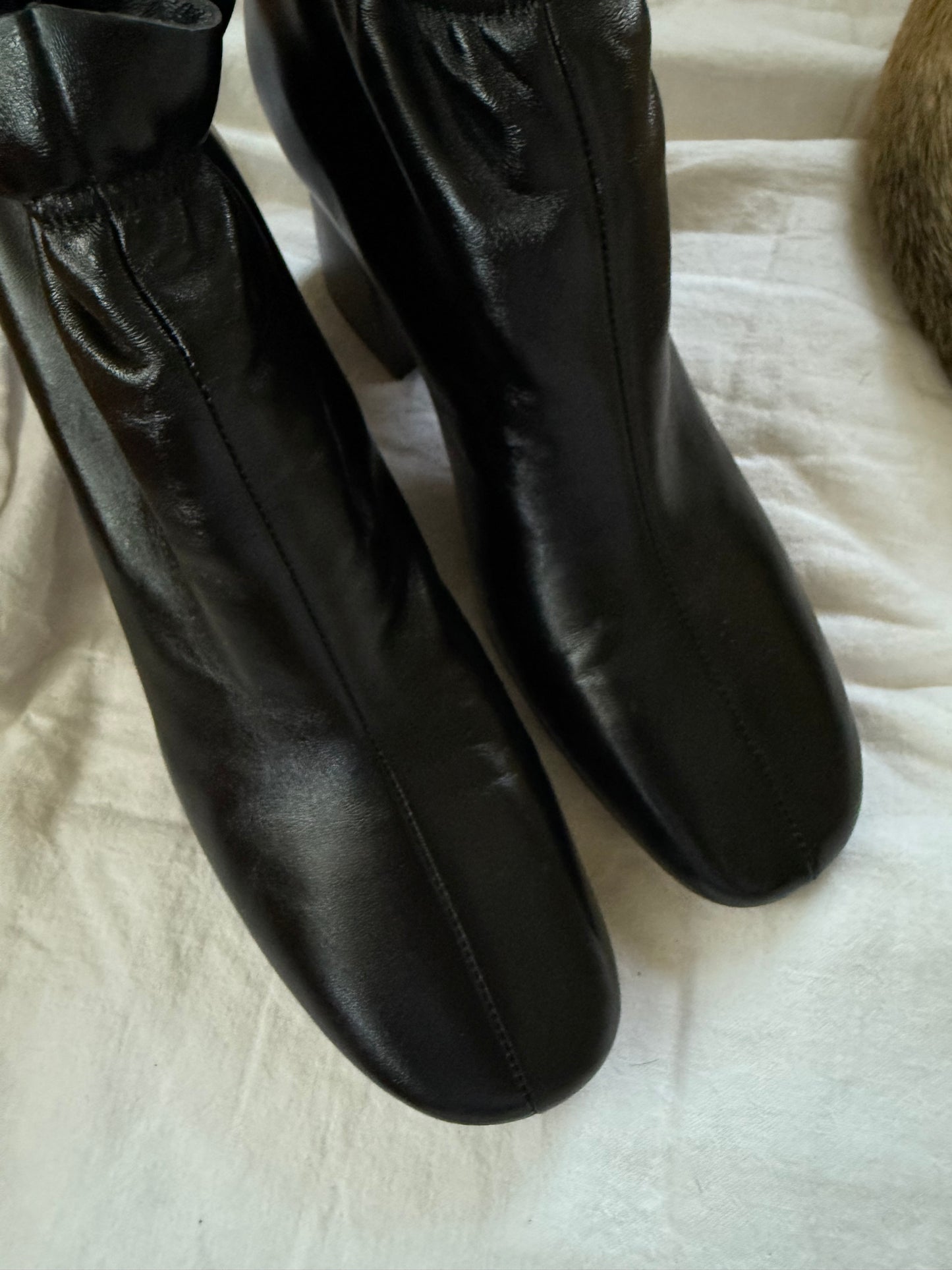 Celine Leather Scrunch Boot with Brown Heal 7.5/8 Size 39