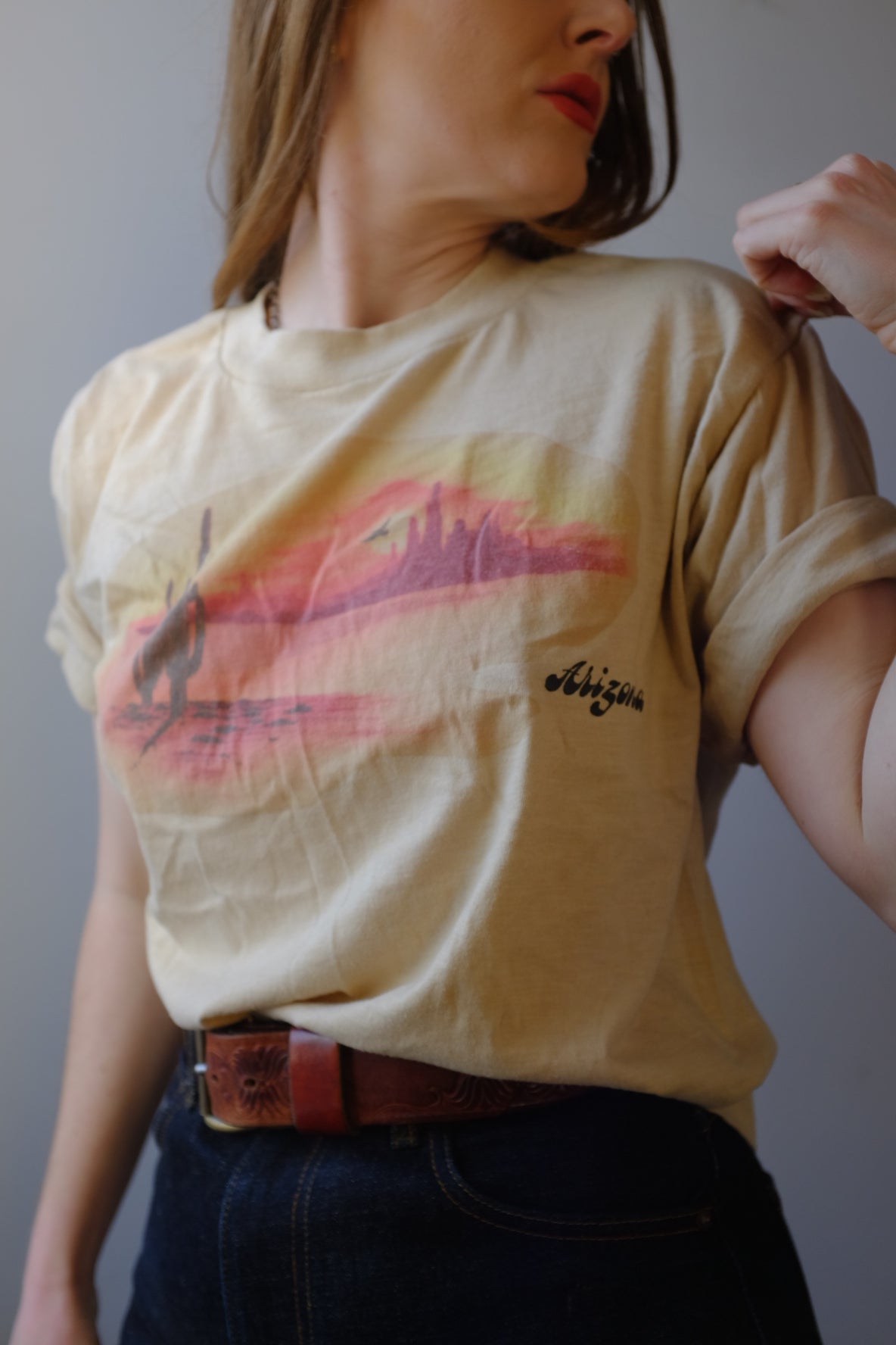 1980s Arizona Scenery Tan T Shirt M