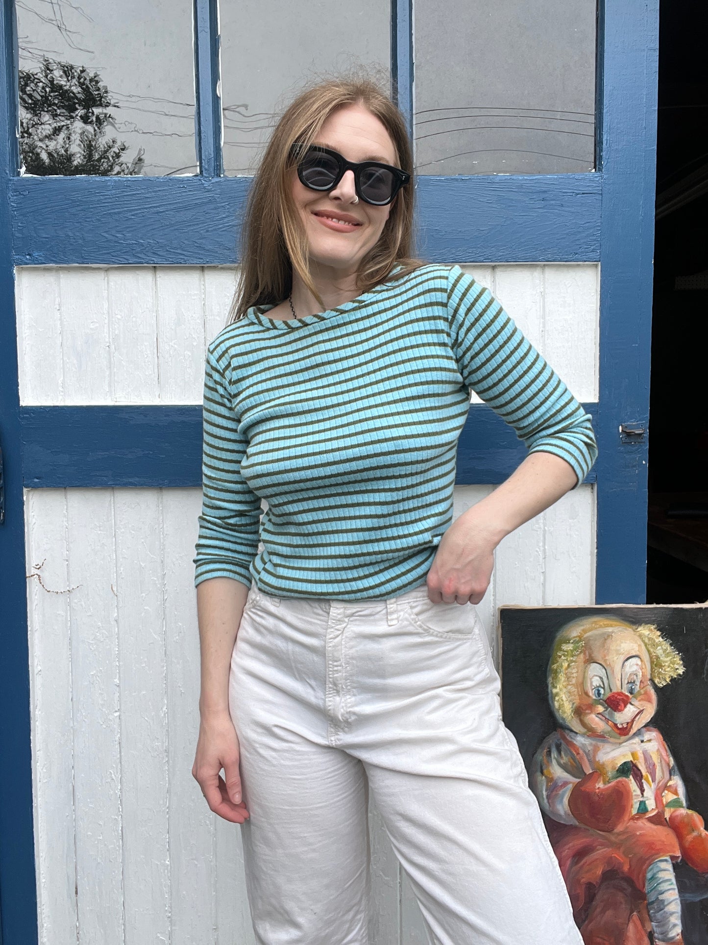 1960s Blue Striped Tee