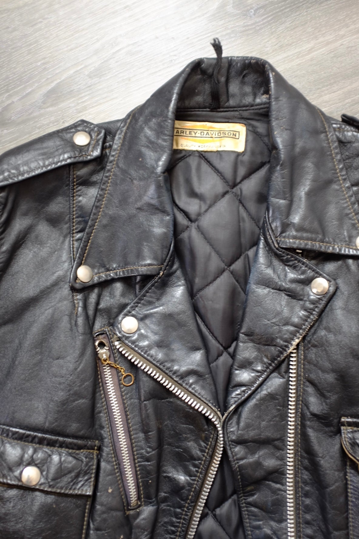 1960’s 1970’s Harley Davidson Cycle Queen Leather Jacket S