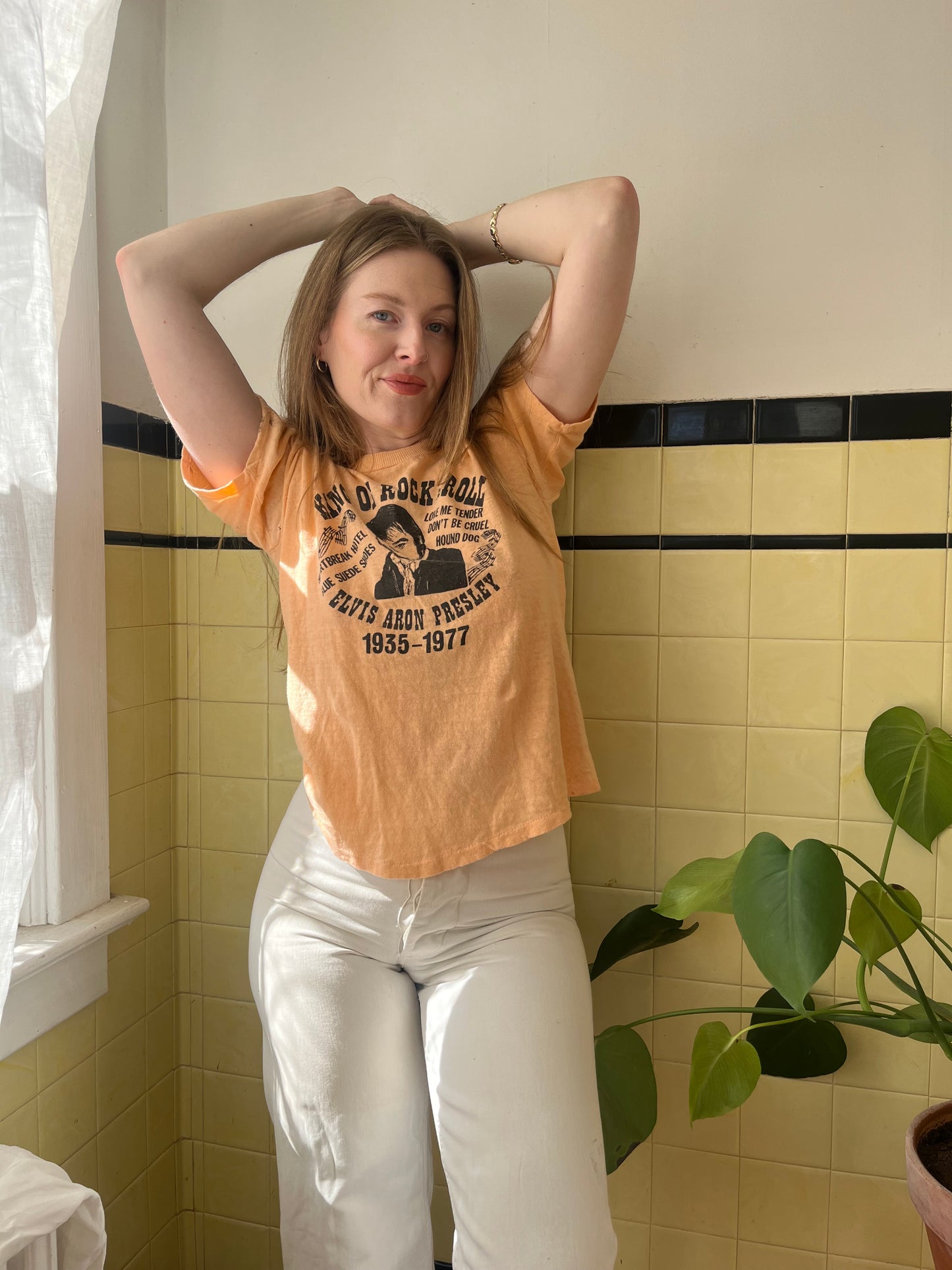 1977 Peachy Colored Elvis Tee S/M