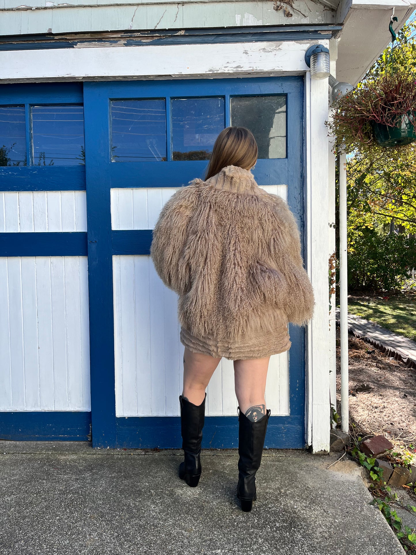 Vintage Mongolian Lamb & Rabbit Fur Coat