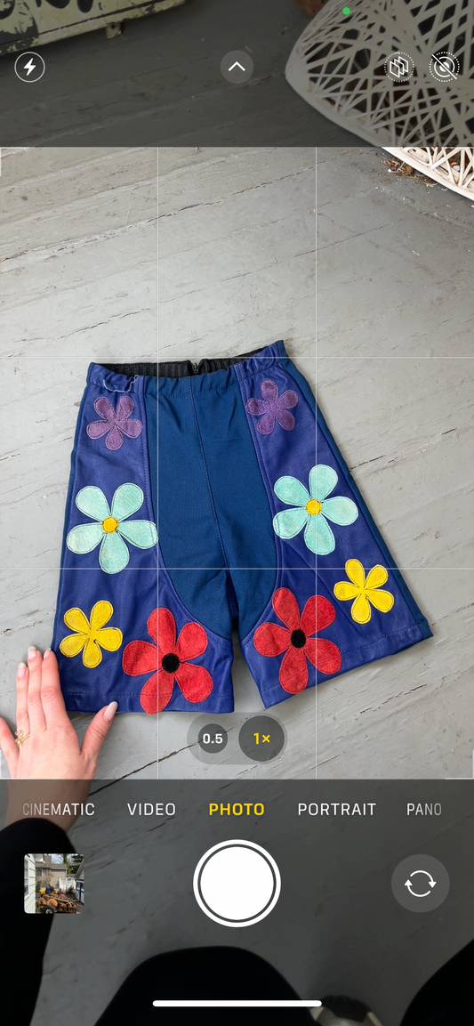 1980s Leather Flower Power Hot Shorts