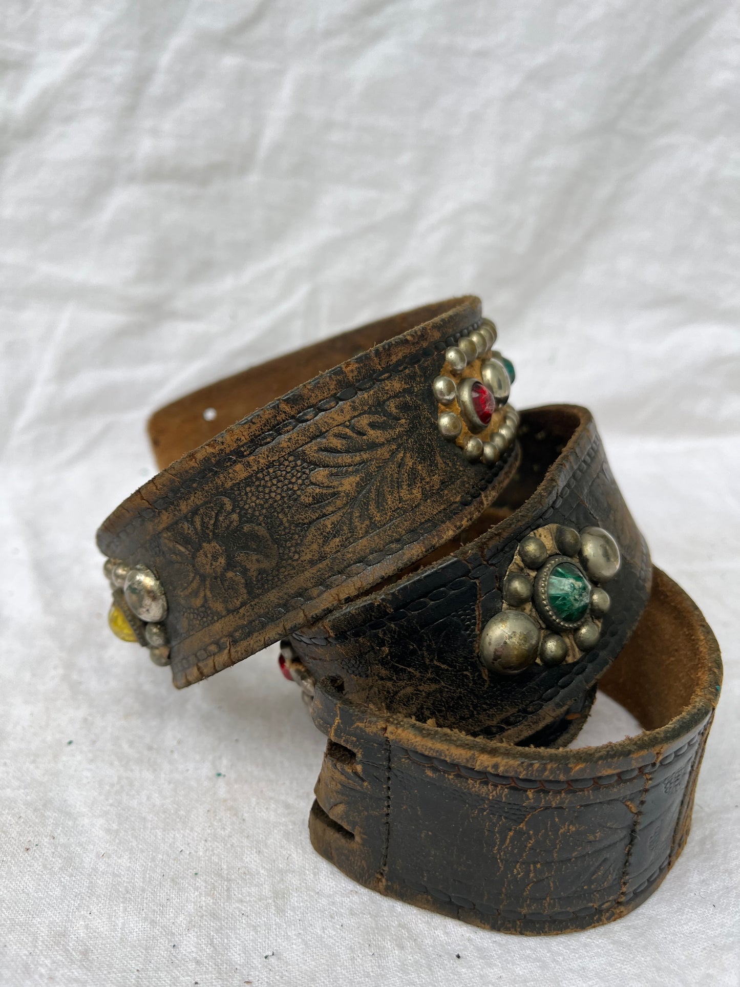 1950s Studded and Jeweled Western Belt 34”-39”