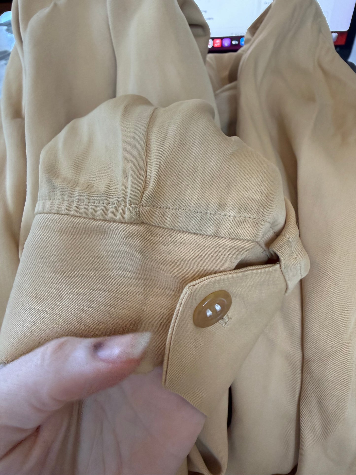 1950's Tan Gabardine Zip Up Jacket Buck Skin Joe M/L