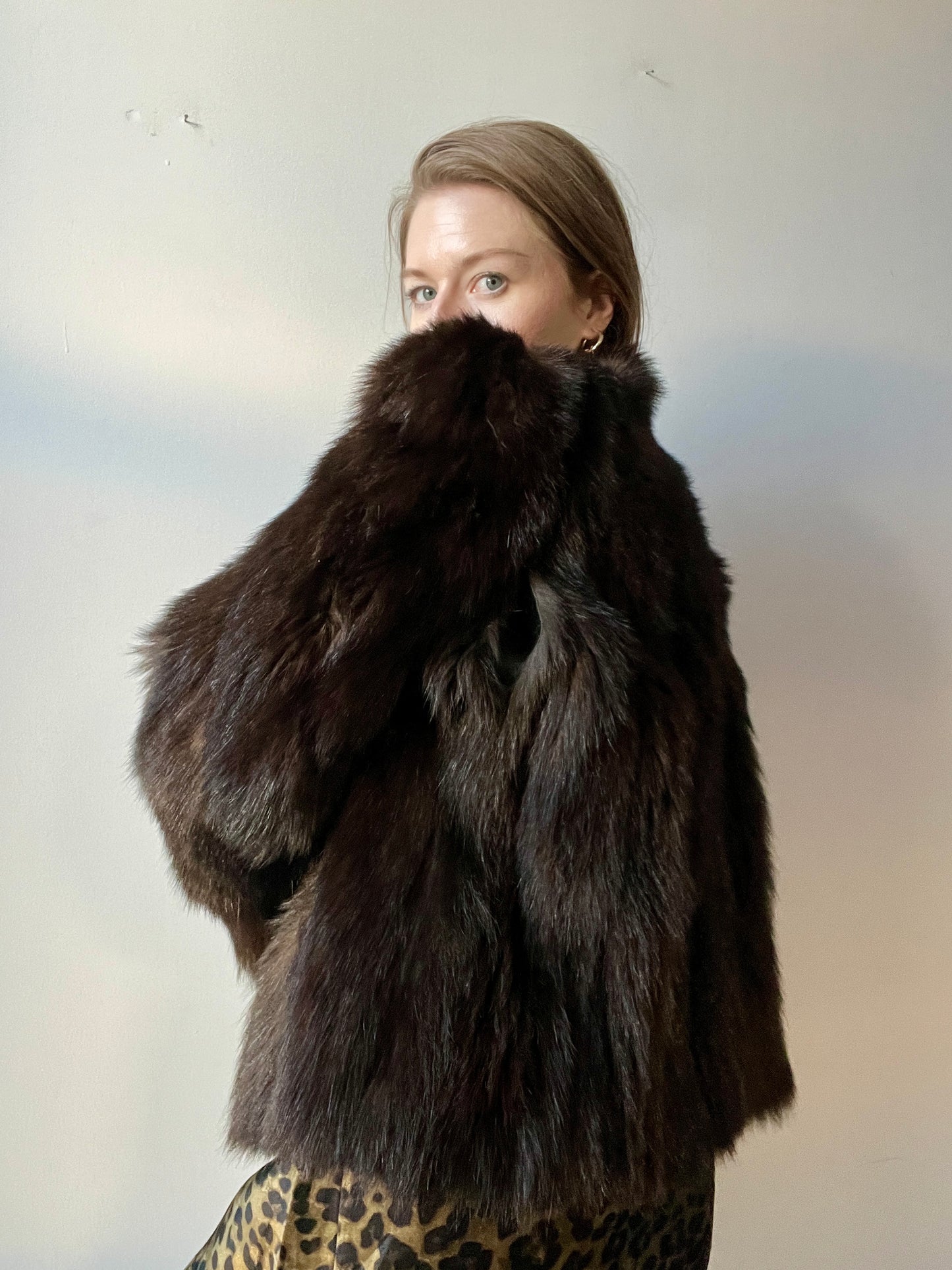 1950s Authentic Mink Fur Coat M