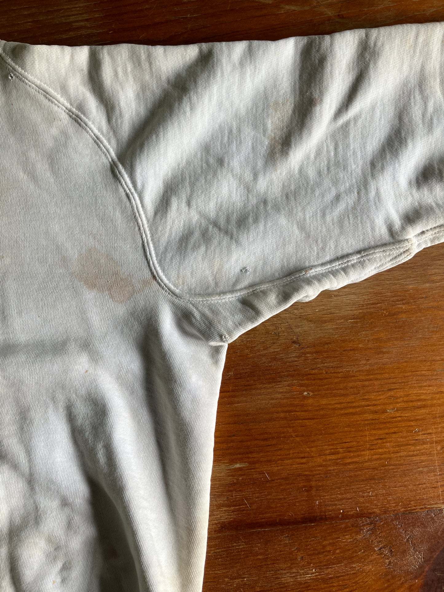 1940s White Thrashed Crew Neck