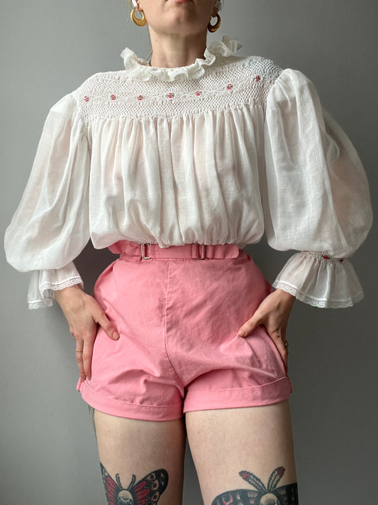 1940s Bubblegum Pink Buckle Shorts